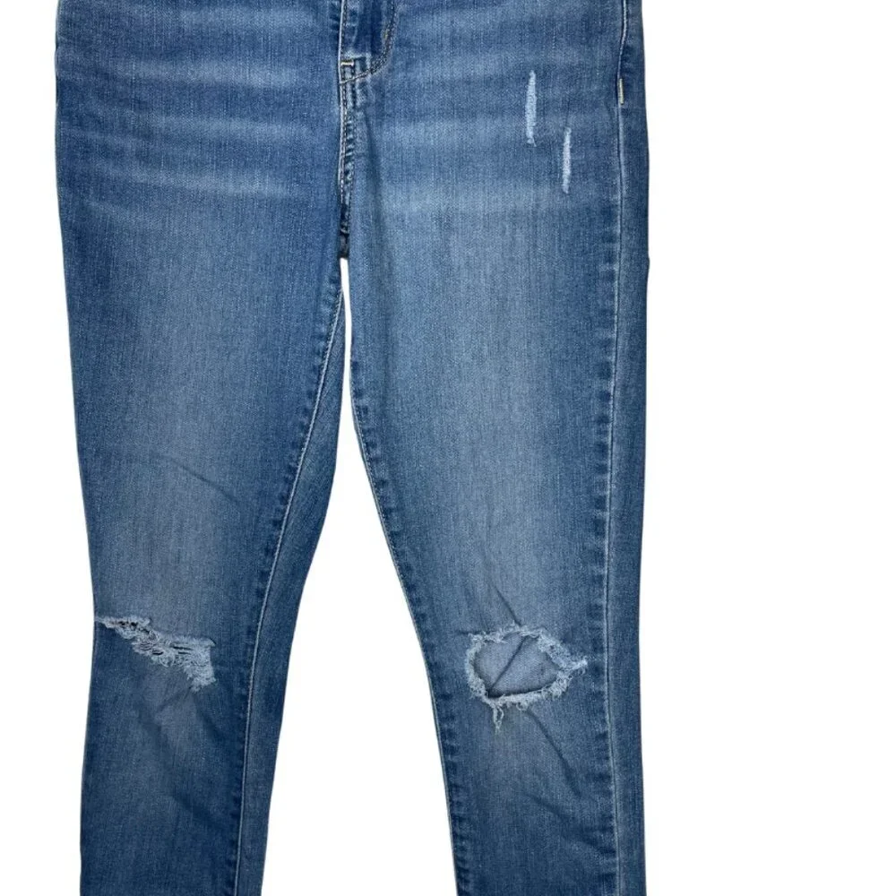 Signature by Levi Strauss Indie Sleaze Distressed Mid Rise Super Skinny Jeans 26